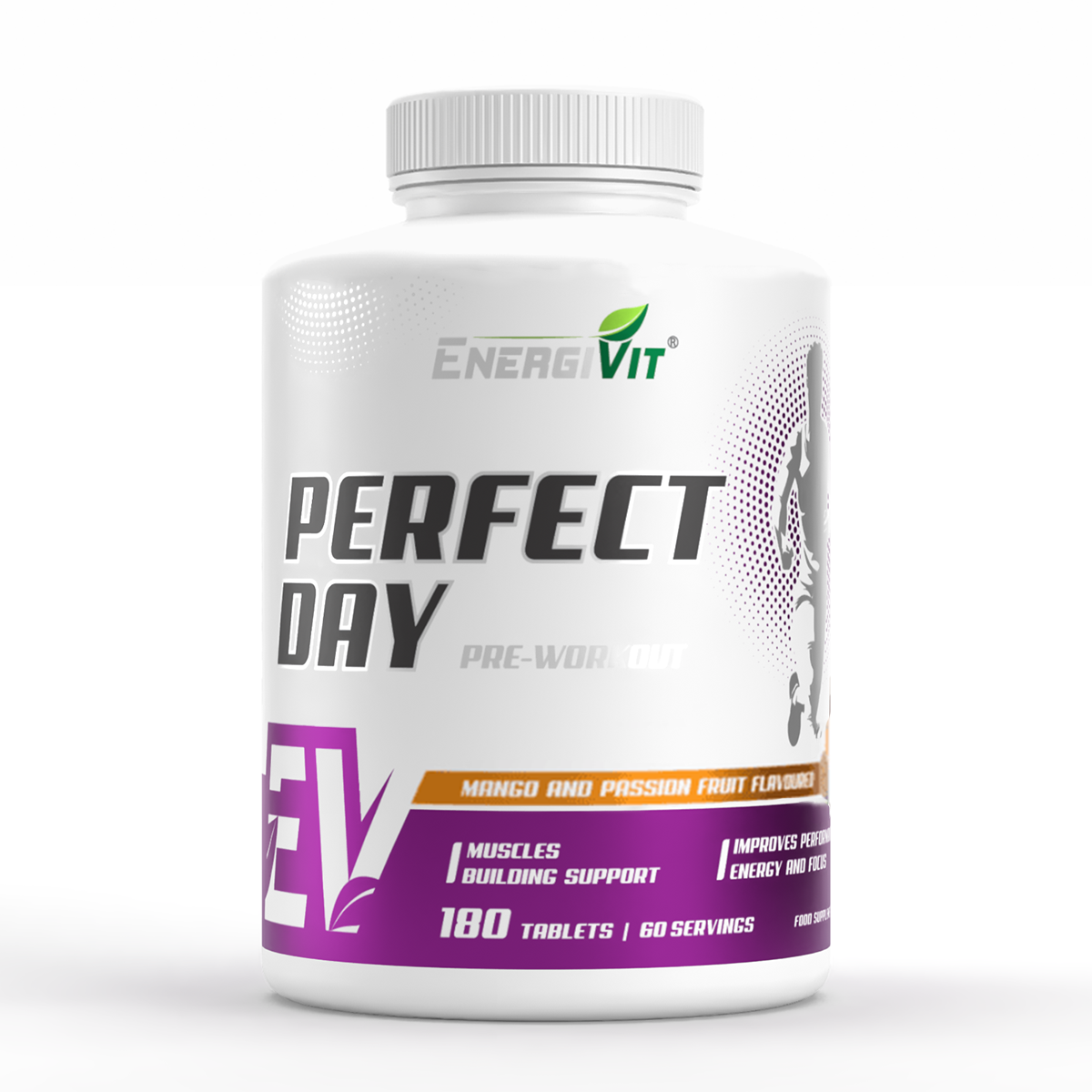 Передтренувальний комплекс EnergiVit Perfect Day Pre-Workout 180 таблеток жувальні смак Манго-Маракуя