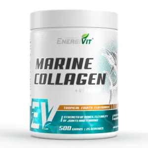 EnergiVit Marine Collagen+Vitamin C / Нігті / Волосся / Шкіра 25 порцій по 20 грам - Тропічні фрукти