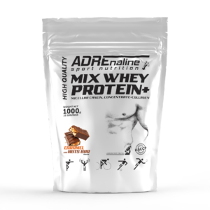 Протеїн Ізолят Комплексний Adrenaline Mix Whey Protein + Collagen / 1 кг - Карамель-горіх