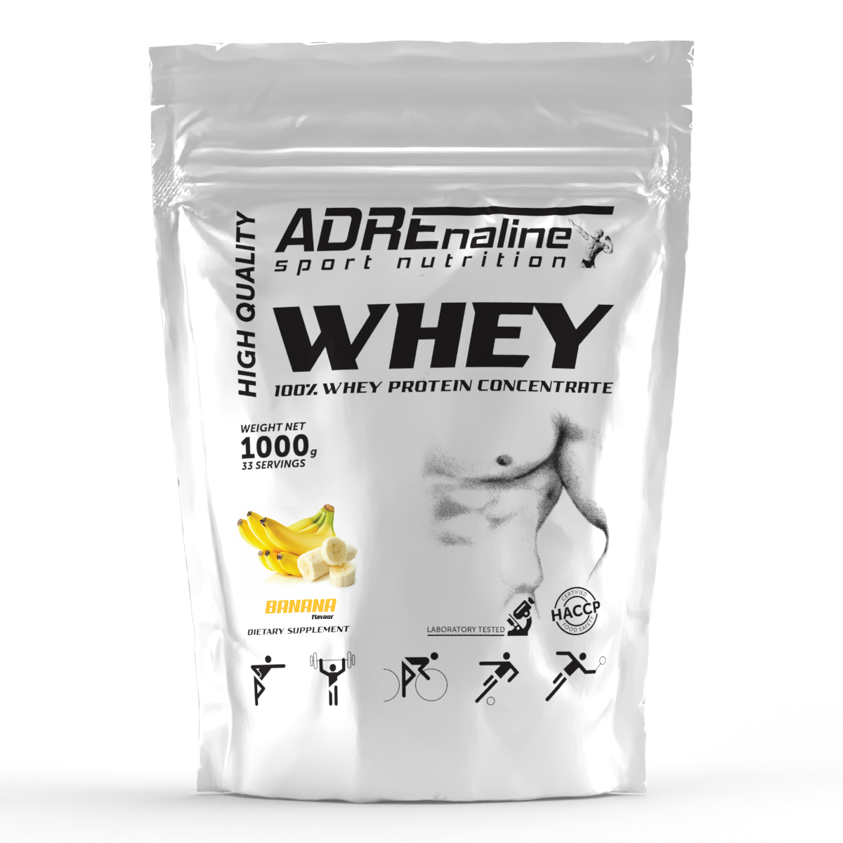 Протеїн Adrenaline Sport Nutrition Whey Protein Concentrate 78.3% PROTEIN / 1000 g з смаком