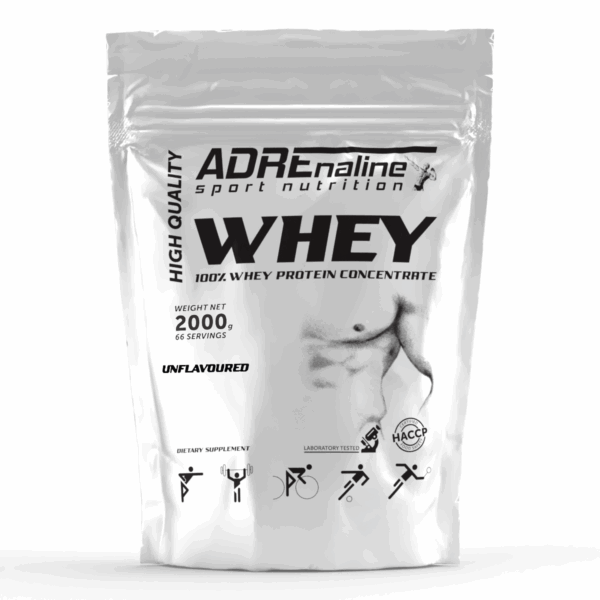 Протеїн Adrenaline Sport Nutrition Whey Protein Concentrate 82% PROTEIN / 2000 g без смаку