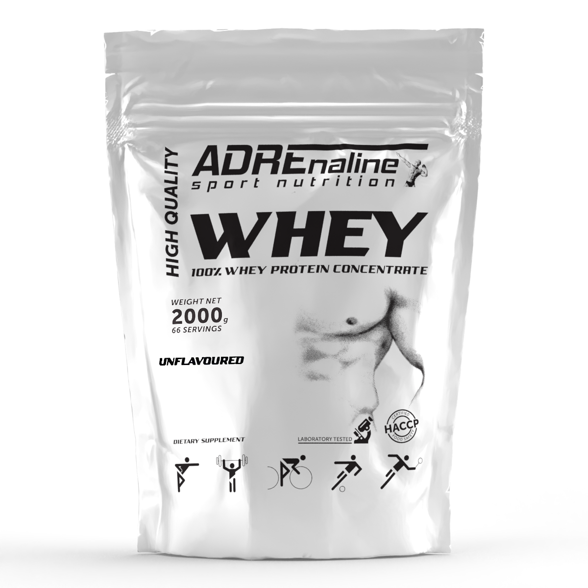 Протеїн Adrenaline Sport Nutrition Whey Protein Concentrate 82% PROTEIN / 2000 g без смаку