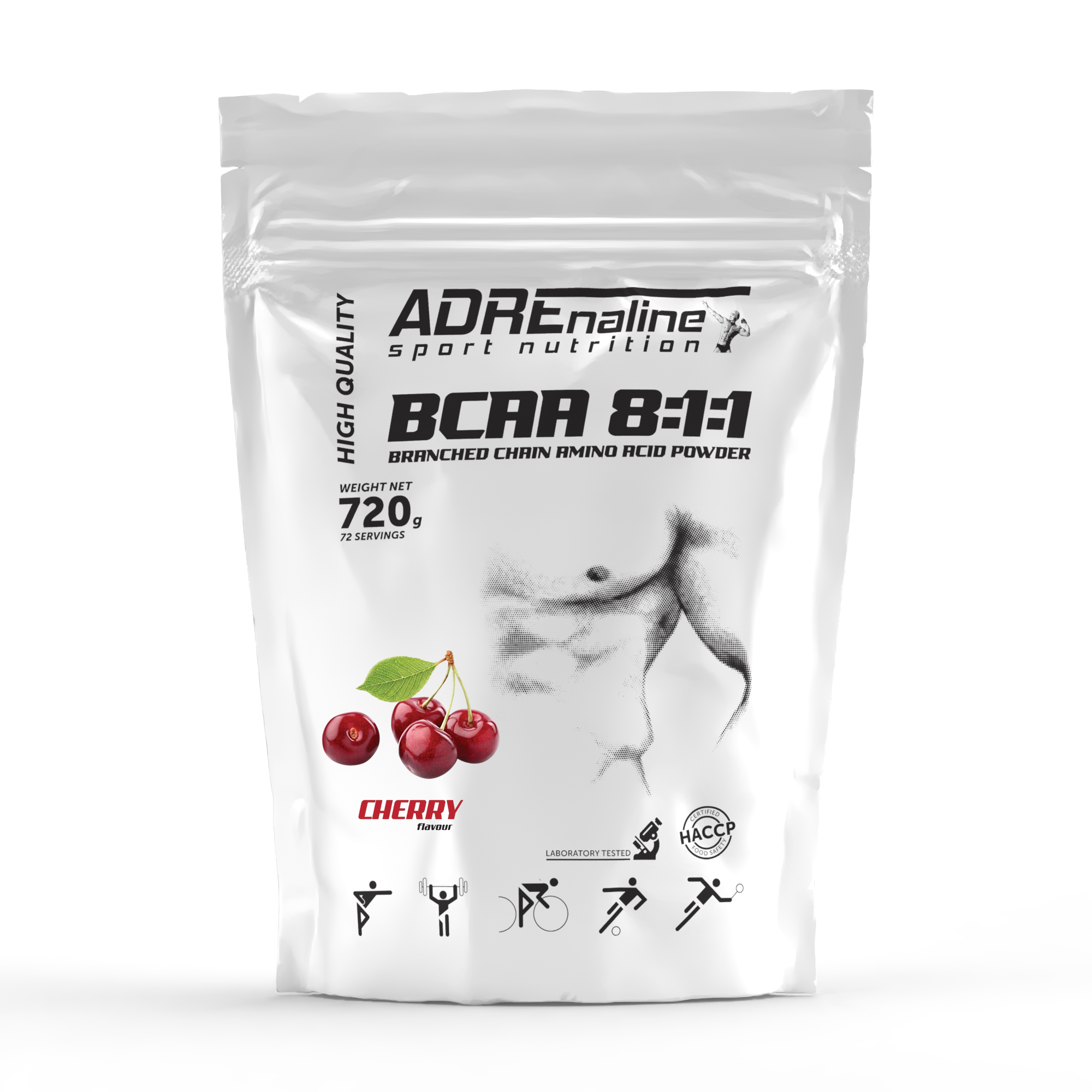 Adrenaline Sport Nutrition BCAA 8:1:1 Branched Chain Amino ACID Powder / 720 g