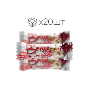 Батончики Power Pro 25% Brisee Protein Bar Sugar Free / 55 g / 20 шт - Полуниця