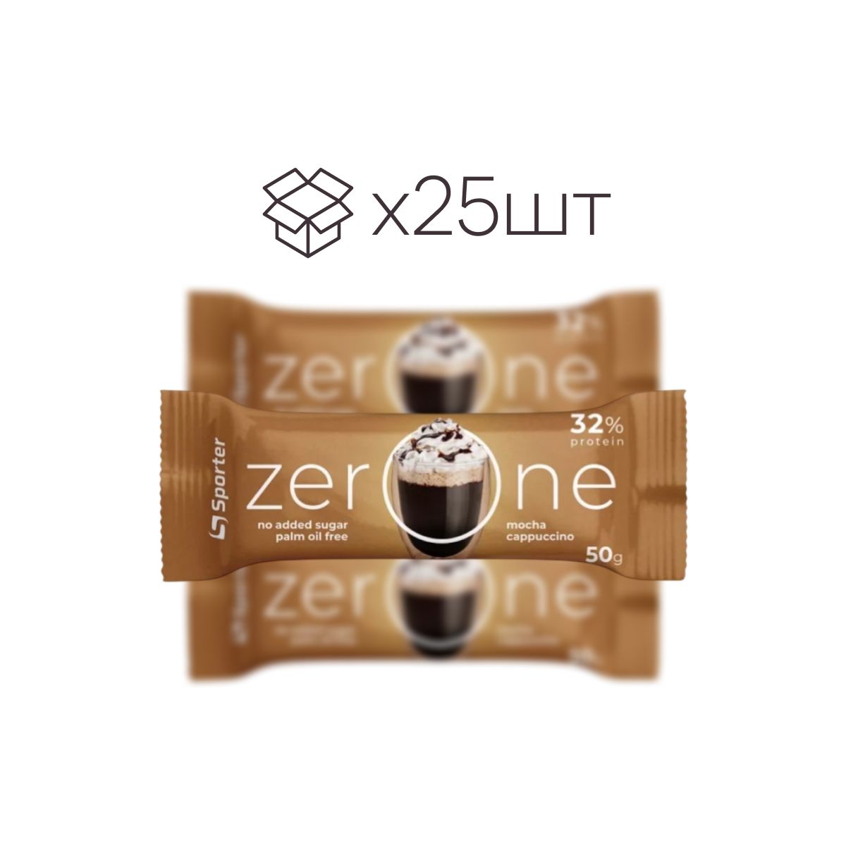 Батончик Sporter Zero One Мокко капучино / 50 g / 25шт