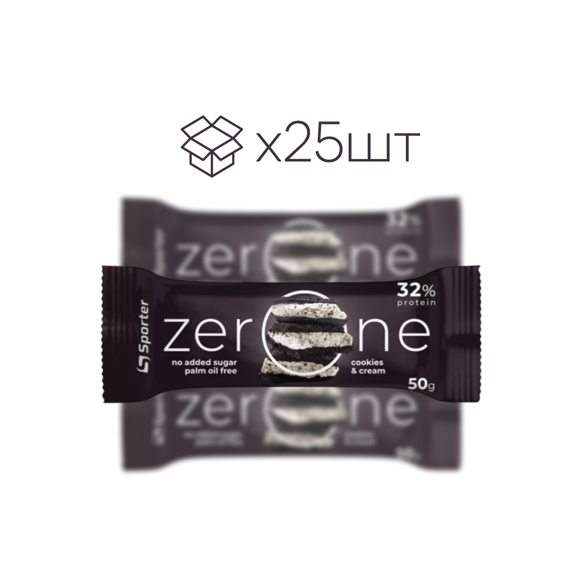 Батончик Sporter Zero One Кремове печиво / 50 g / 25шт