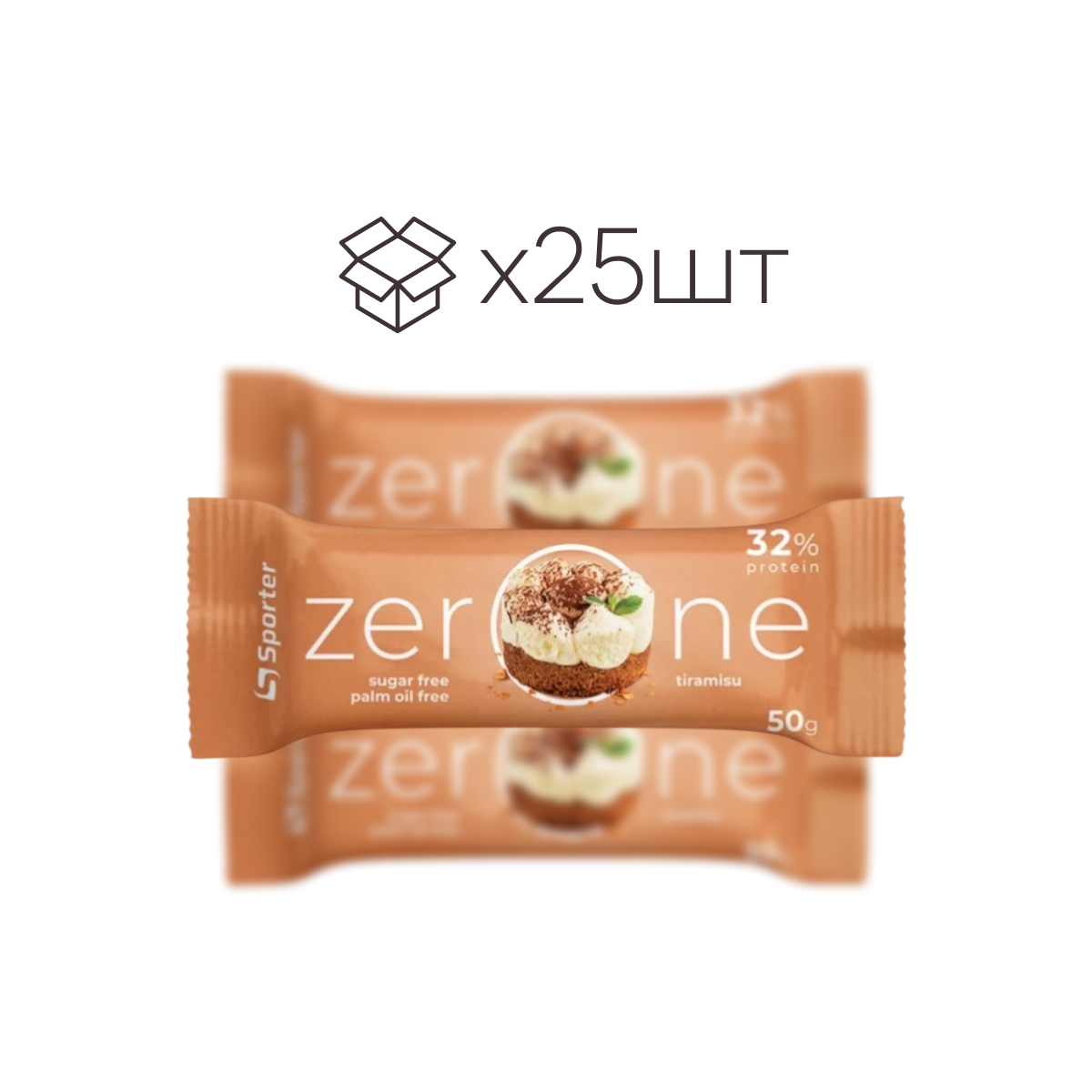 Батончик Sporter Zero One Тірамісу / 50 g / 25шт